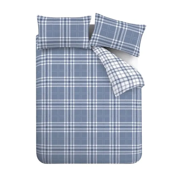 Catherine Lansfield Kelso Check Duvet Cover & Pillowcase Set 6