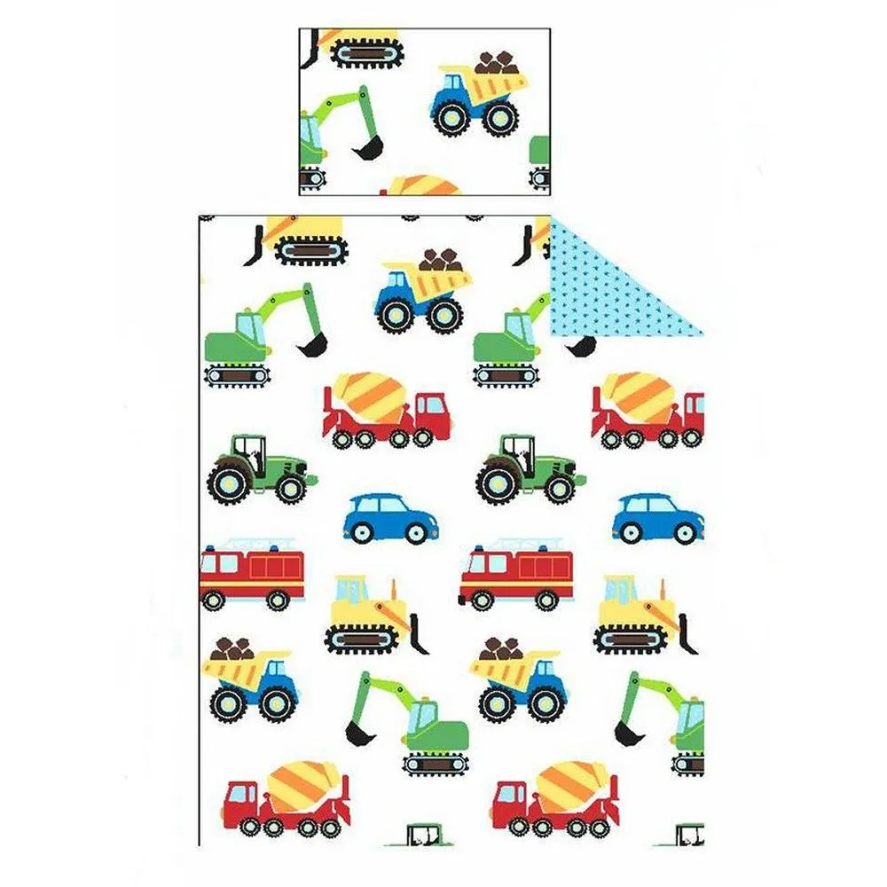 PriceRightHome Trucks & Transport Duvet Cover Set in White