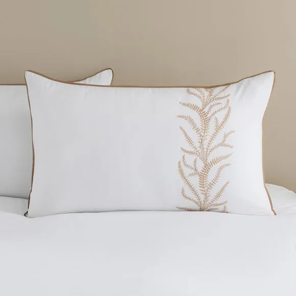 Embroidered Leaf Trail Microfibre Duvet Cover & Pillowcase Set 2