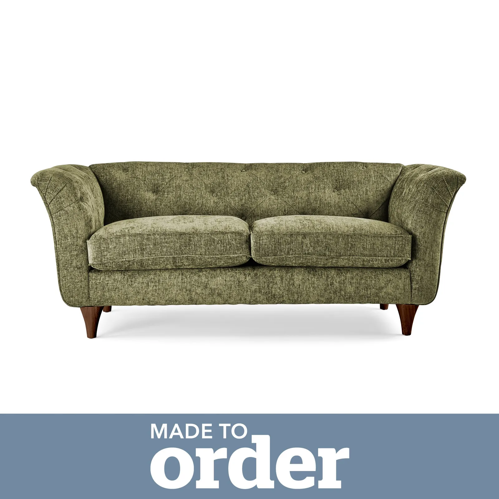 Jaipur 2 Seater Sofa Luxury Chenille Premium Chenille Olive