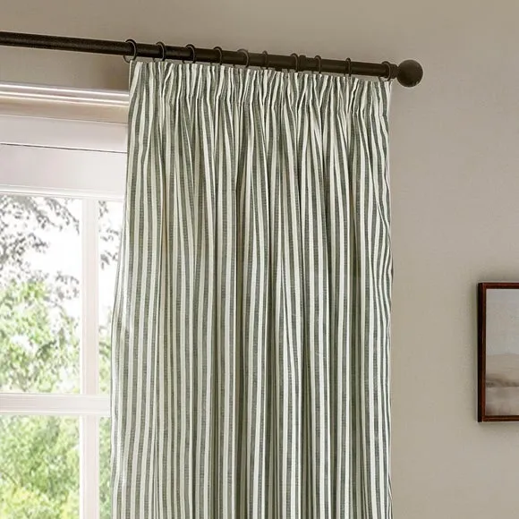 Yard Hebden Striped Pencil Pleat Curtains (Blackout Available)