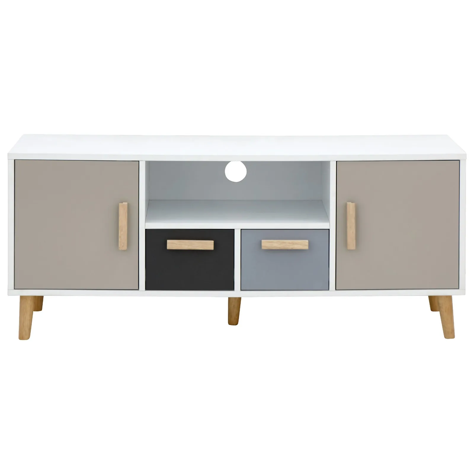 Delta Large TV Stand Grey and White