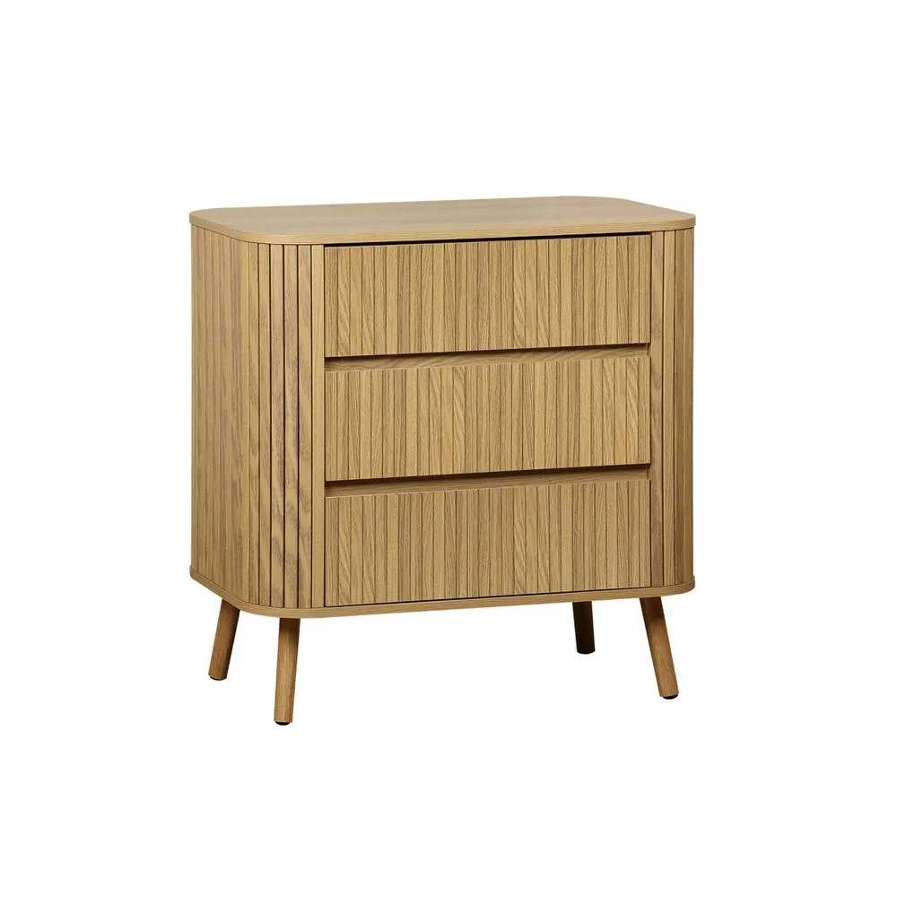 sweeek Grooved decor dresser 3 drawers in Beige 2