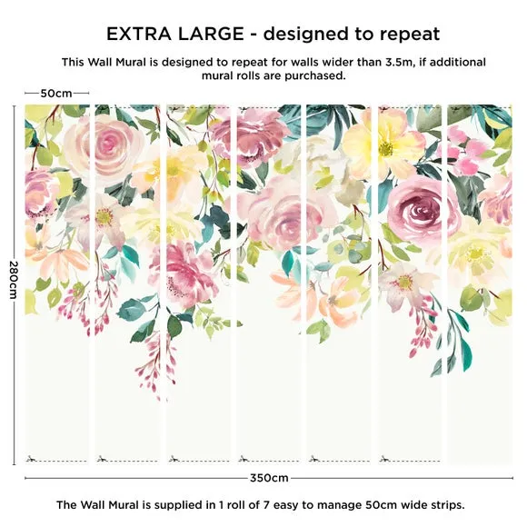 Watercolour Florals Wall Mural 3