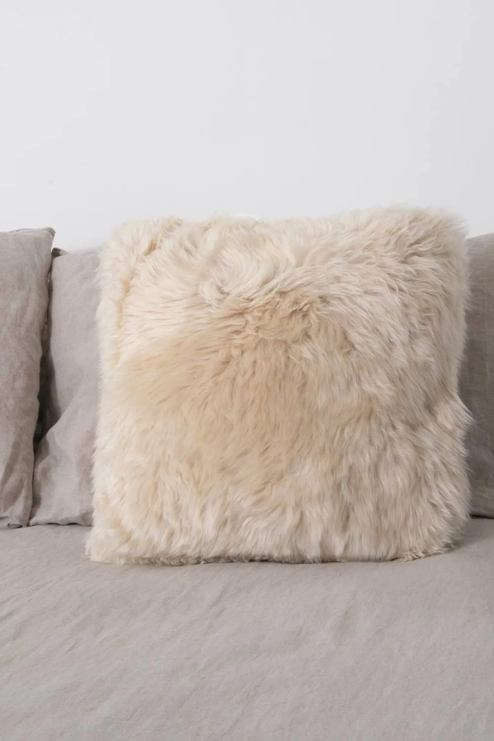 Native Natural Double Sided Beige Sheepskin Cushion 45x45cm