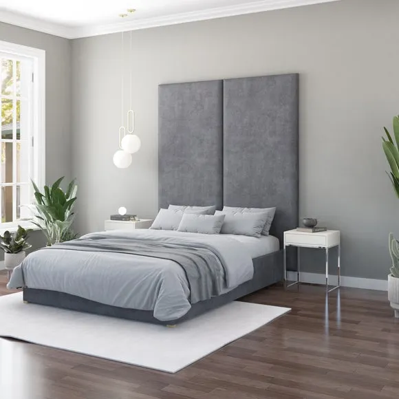 Hanging Wall Panel Dual Mount Plush Velvet Headboard 4
