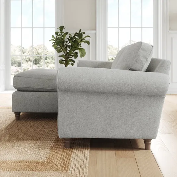 Flori Soft Chenille Corner Chaise Sofa 2