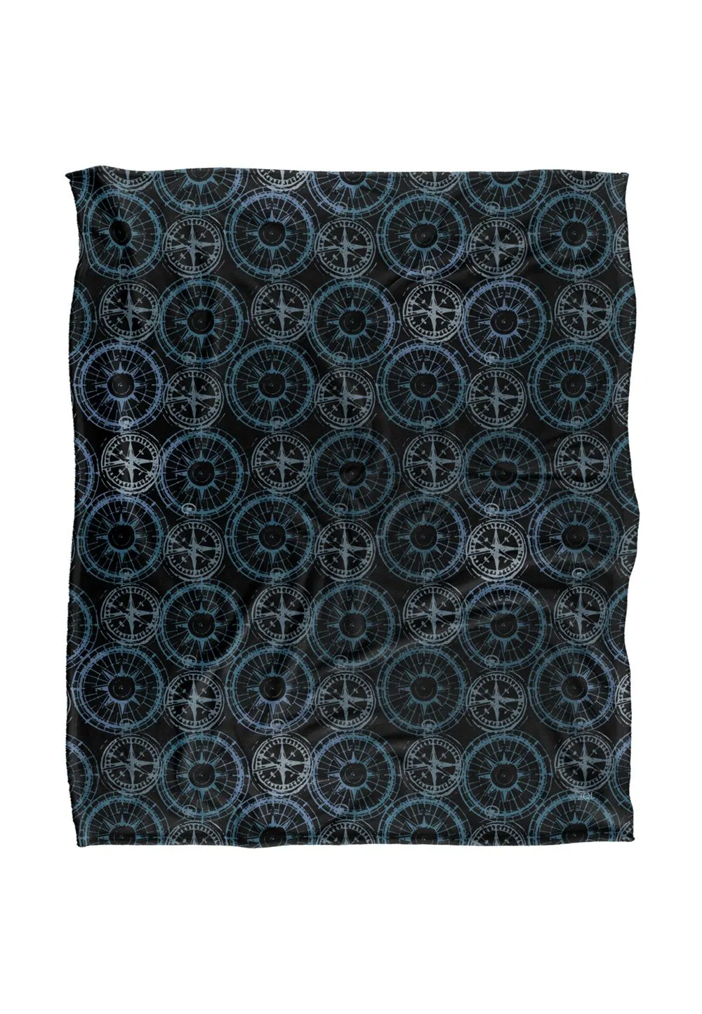 JQ Licensing Jl-Jp Compass Pattern 2 Silky Touch Super Soft Throw Blanket 152 X 127 cm in White