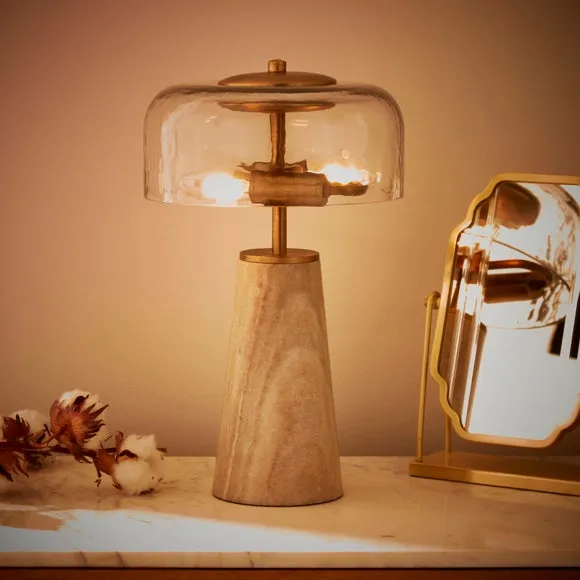 Return - Marble Glass Table Lamp, Natural 2