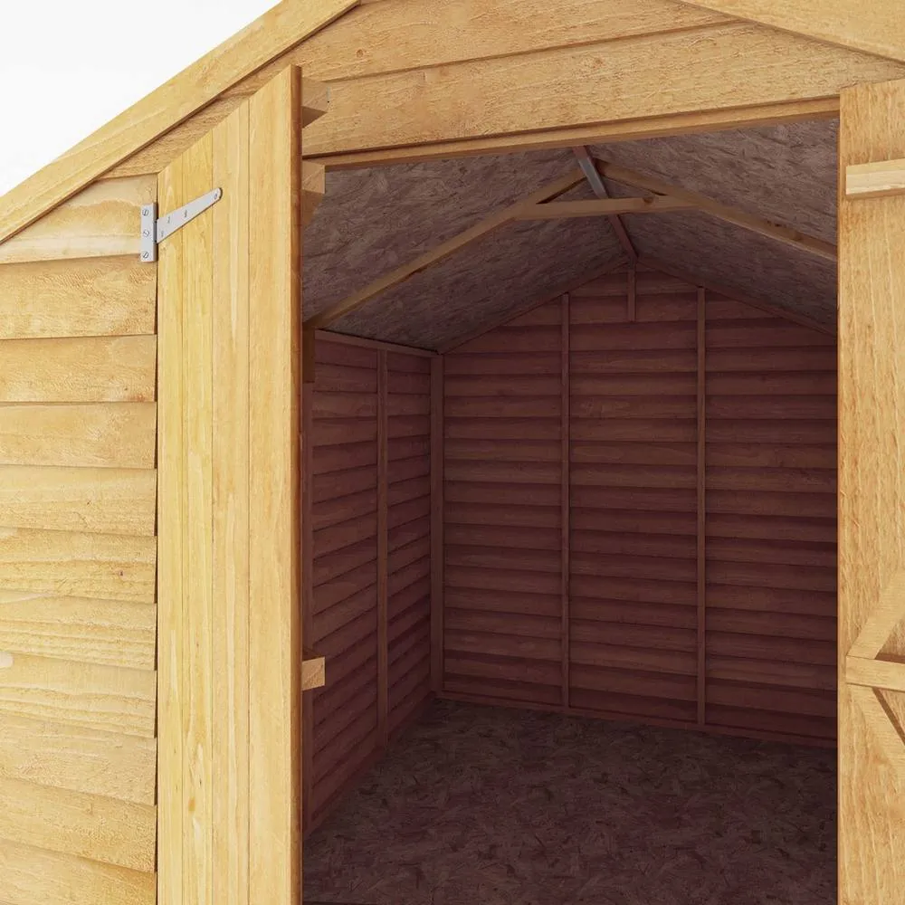Mercia Double Door Overlap Apex Windowless Shed - L240.4 x W190.5 x H198.6 cm in Light Brown 6