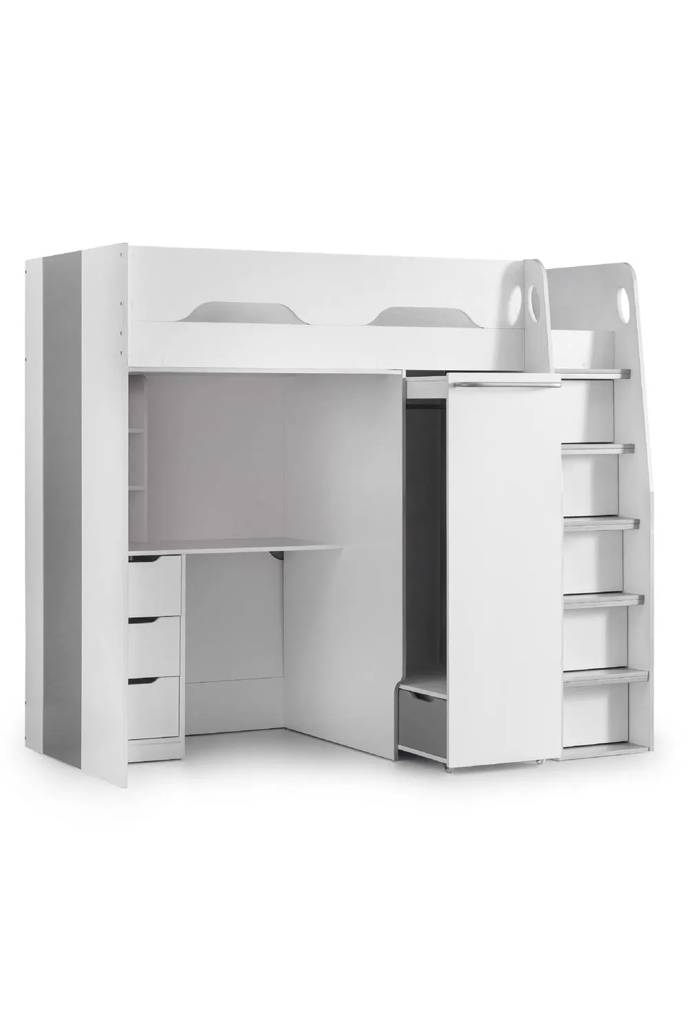 Julian Bowen Pegasus Highsleeper Loft Bed with Desk in White 3