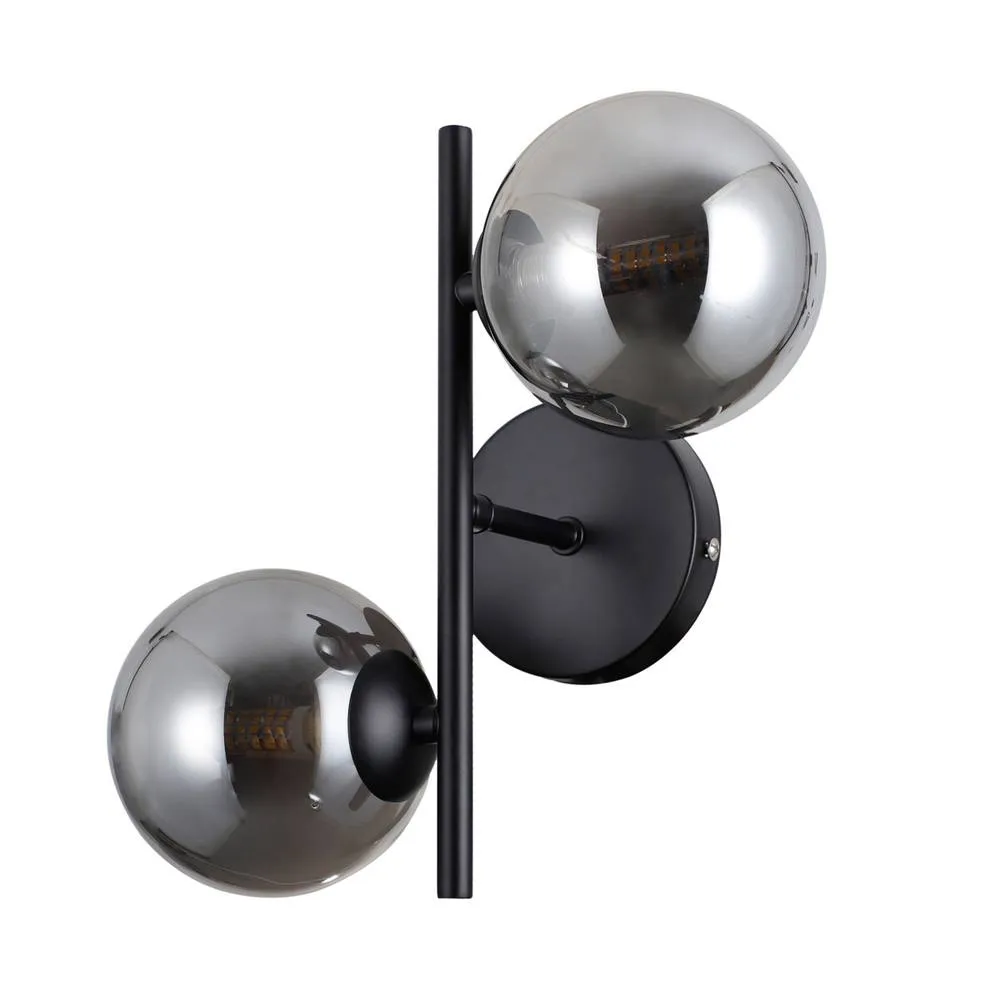 Netlighting Erimida Globe Wall Lights Matt Black 2xG9 2