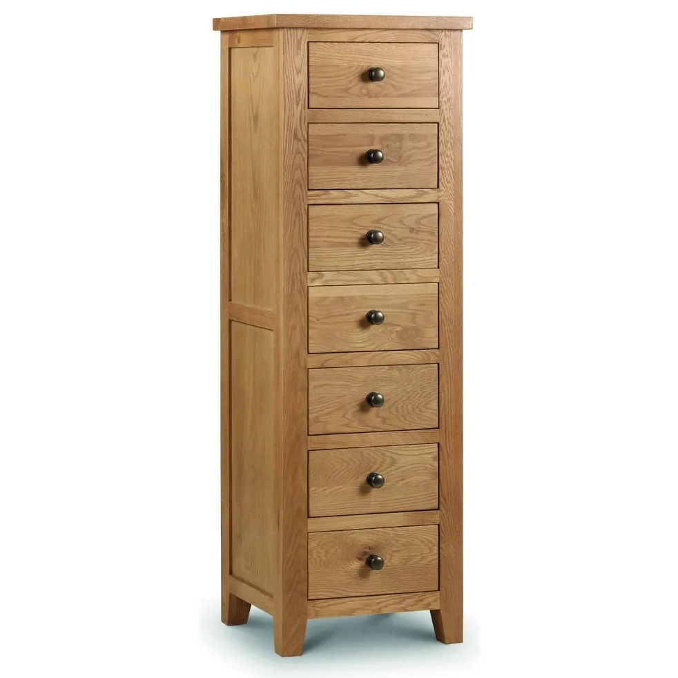 Julian Bowen Marlborough 7 Drawer Chest Natural