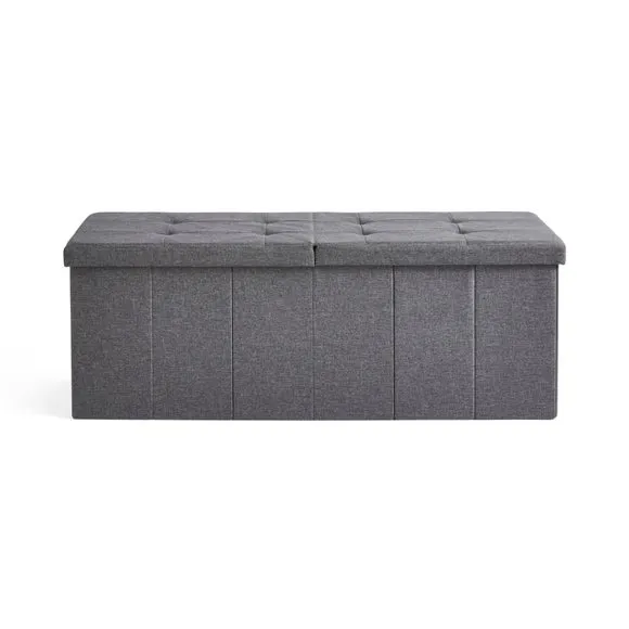 Faux Linen Bed Ottoman 4