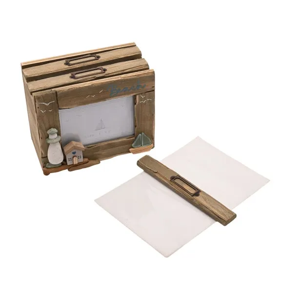 Love Life By The Sea Driftwood & Sea Glass Photo Box 4