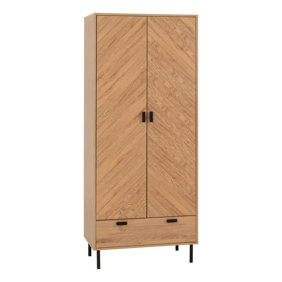 Barker Double Wardrobe, Oak Effect 2