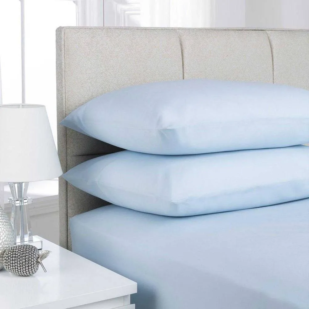 K Collection Percale Percale Fitted Sheet in Baby Blue