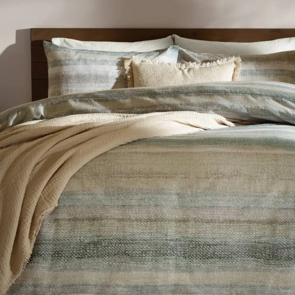 Yard Swift Brushed 100% Cotton Duvet Cover Set in Green 4