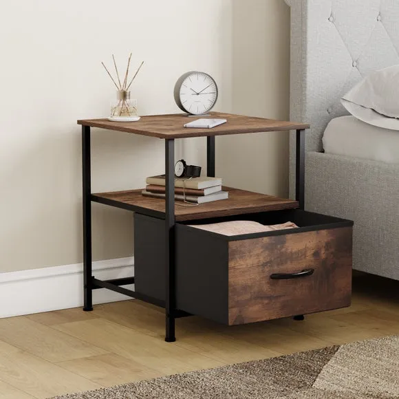 Maye 1 Drawer Fabric Bedside Table 2