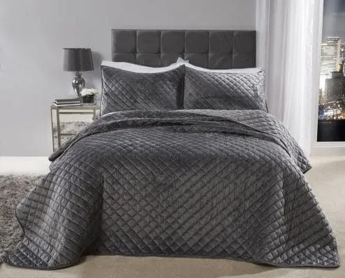 New Edge Blinds Banbury Bedspread in Grey