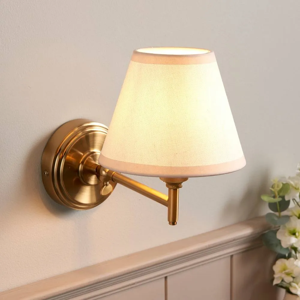 Netlighting Step Fold Wall Light Fabric Ivy Shade 16cm B22 in White 2
