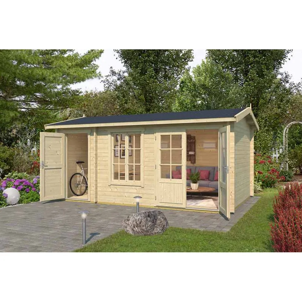 Lasita Maja Ltd Wrexham 2-Log Cabin, Garden Room, Home Office - L525xW350.8xH250.8 cm in Brown 3