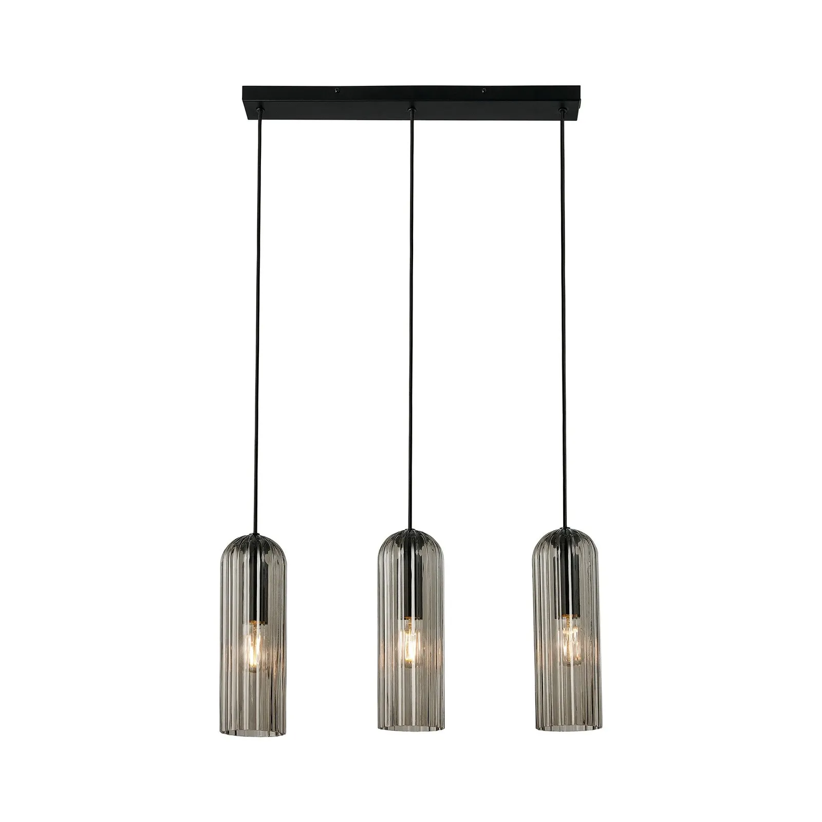 Nordlux Miella Pendant Light Smoked Black Glass Dining Room E27 Mains 3