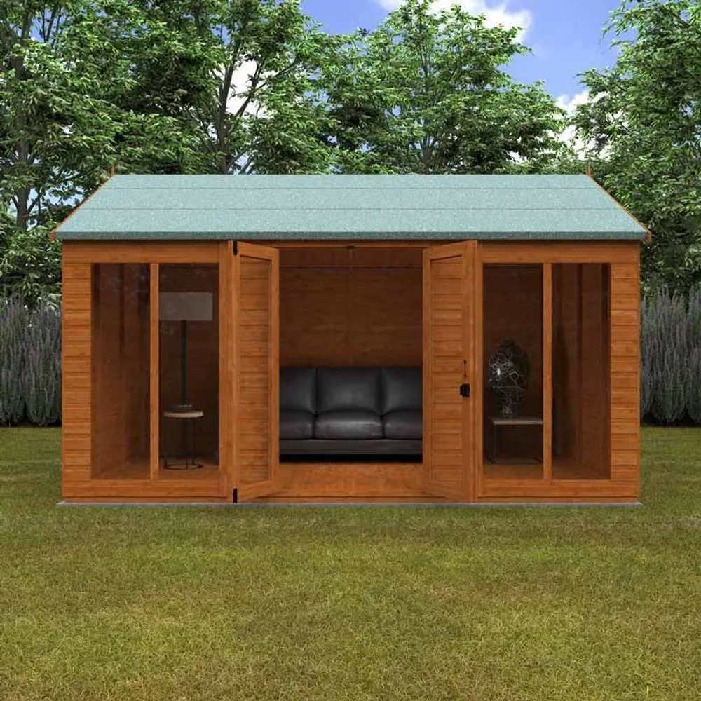 Buttercup Farm 14x10 Full Pane Workman Apex 12mm Shed - L415 x W295 x H268.5 cm in Burnt Orange 3