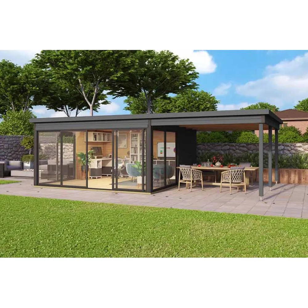 Lasita Maja Ltd Optional Extra - Domeo 5 extension for Log Cabin - H239.4 cm in Brown 4