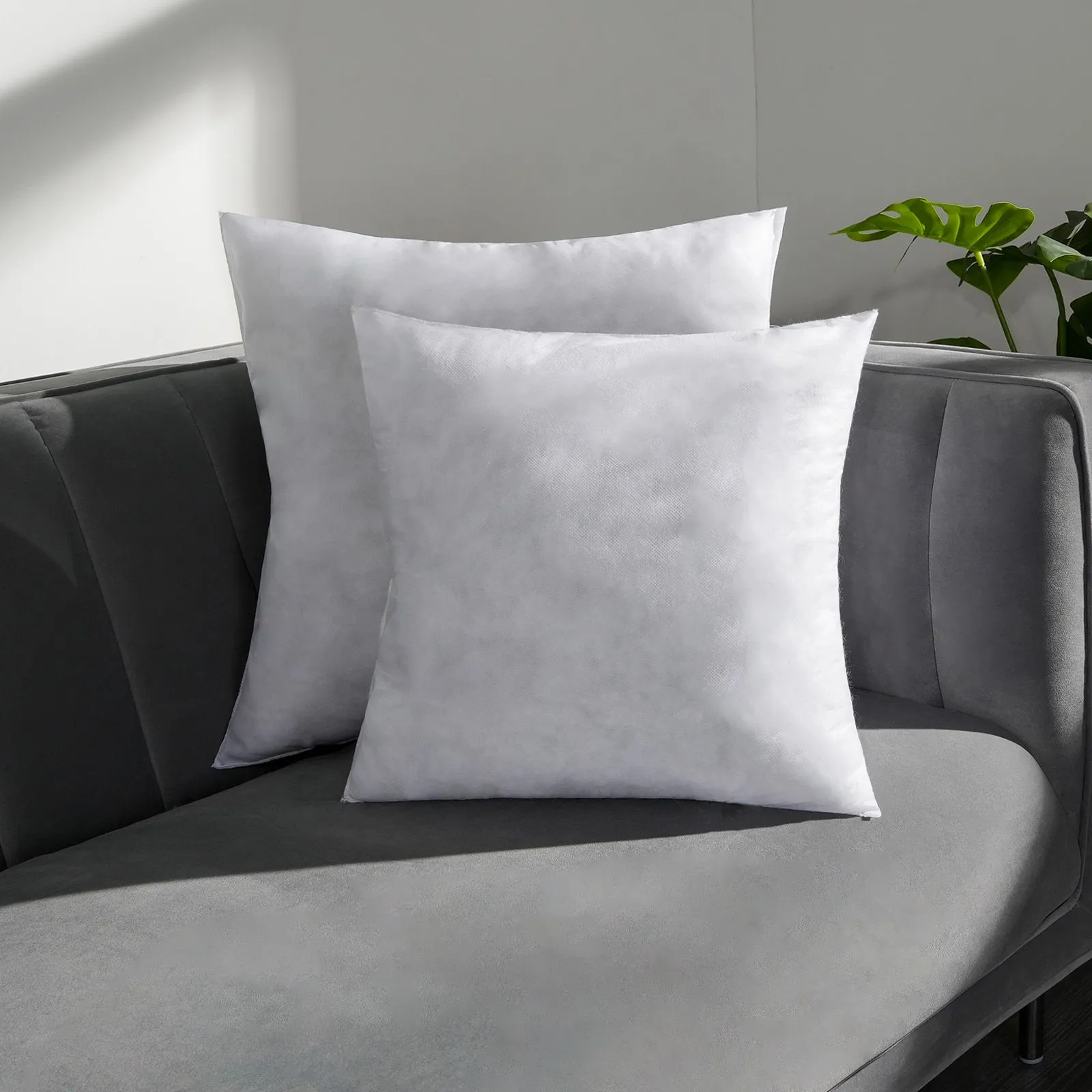 OHS 2 Pack Cushion Inserts Filler Hollowfibre Inner Pads in White