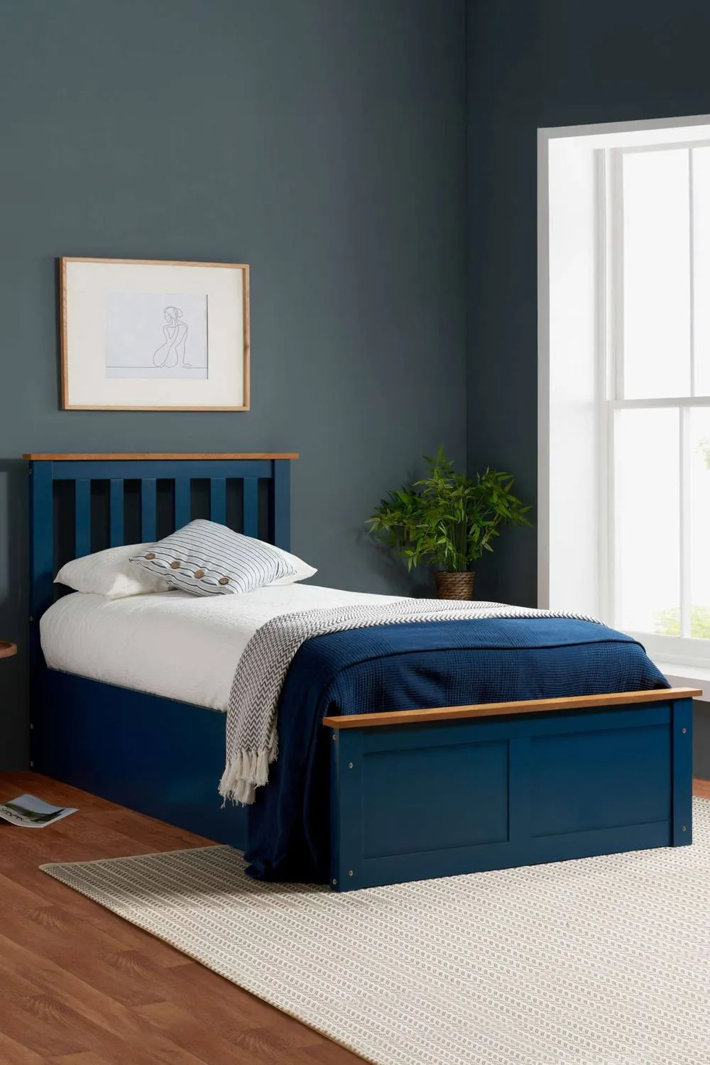 Birlea Phoenix Ottoman Storage Bed Frame Navy Blue 1