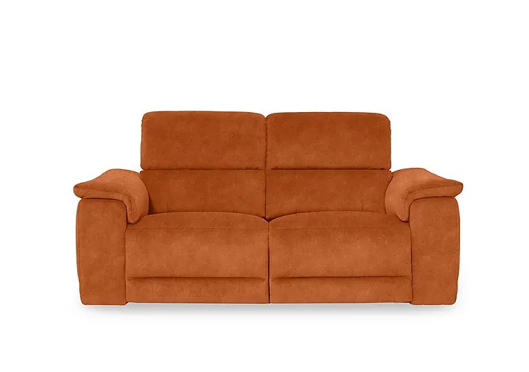 Genius Fabric 3 Seater Power Recliner Sofa with Power Headrests - Dexter Pumpkin