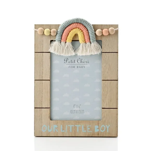 Petit Cheri Little Boy Macrame Rainbow Photo Frame