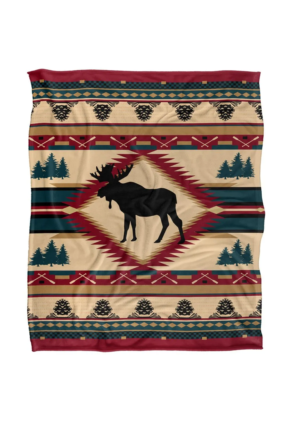 JQ Licensing Moose Lodge Silky Touch Super Soft Throw Blanket 152 X 127 cm in White