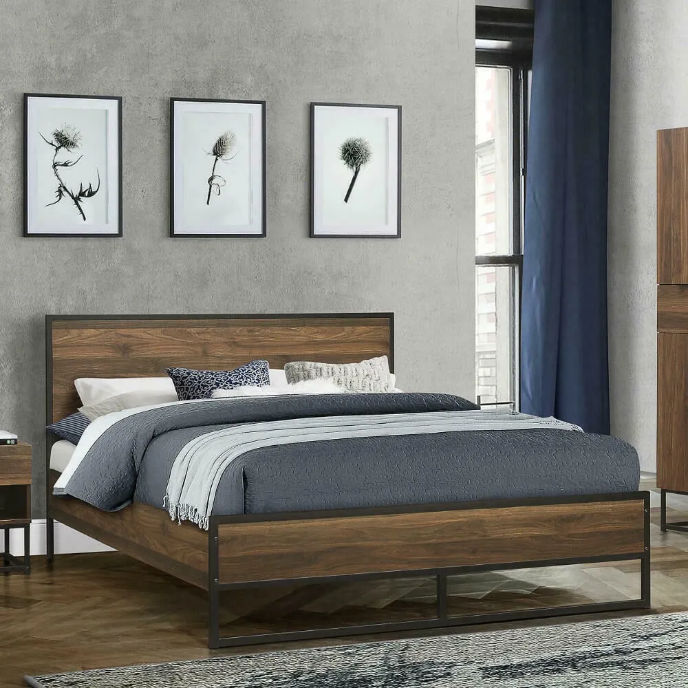 Houston Walnut Wooden Bed Frame - 4ft Small Double