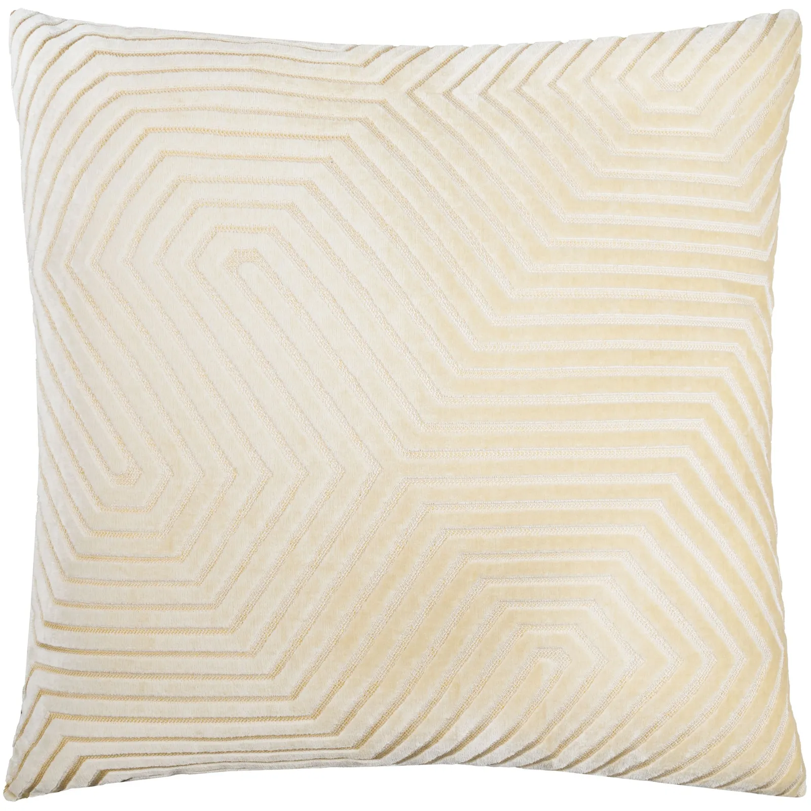 Paoletti Evoke Cut Velvet Cushion Ivory, White 2