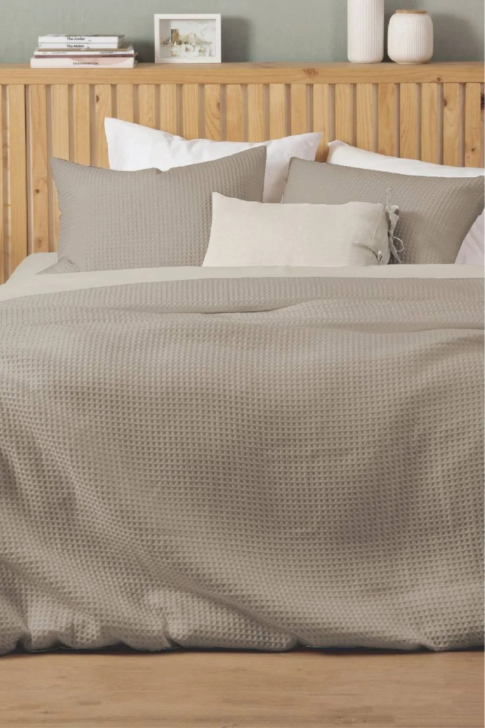 Ezysleep Honeycomb Waffle Duvet Cover Set in Taupe 2