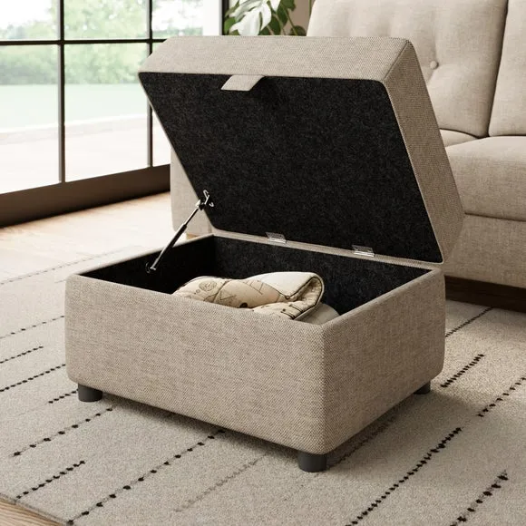 Baxter II Basket Weave Footstool Warm 2