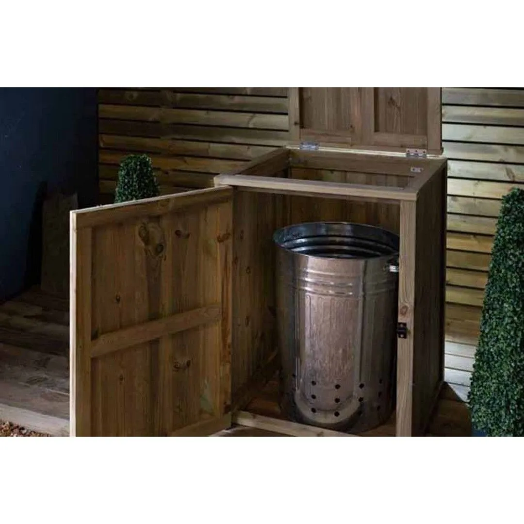Buttercup Farm Paythorne Dustbin Store Single - Timber - L64 x W63 x H88 cm in Brown 5