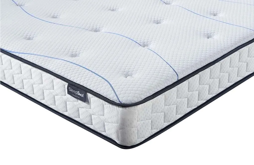 Birlea White Wood Single Bed & Mattress Bundle Rio Air Sleepsoul 90cm 3ft 5