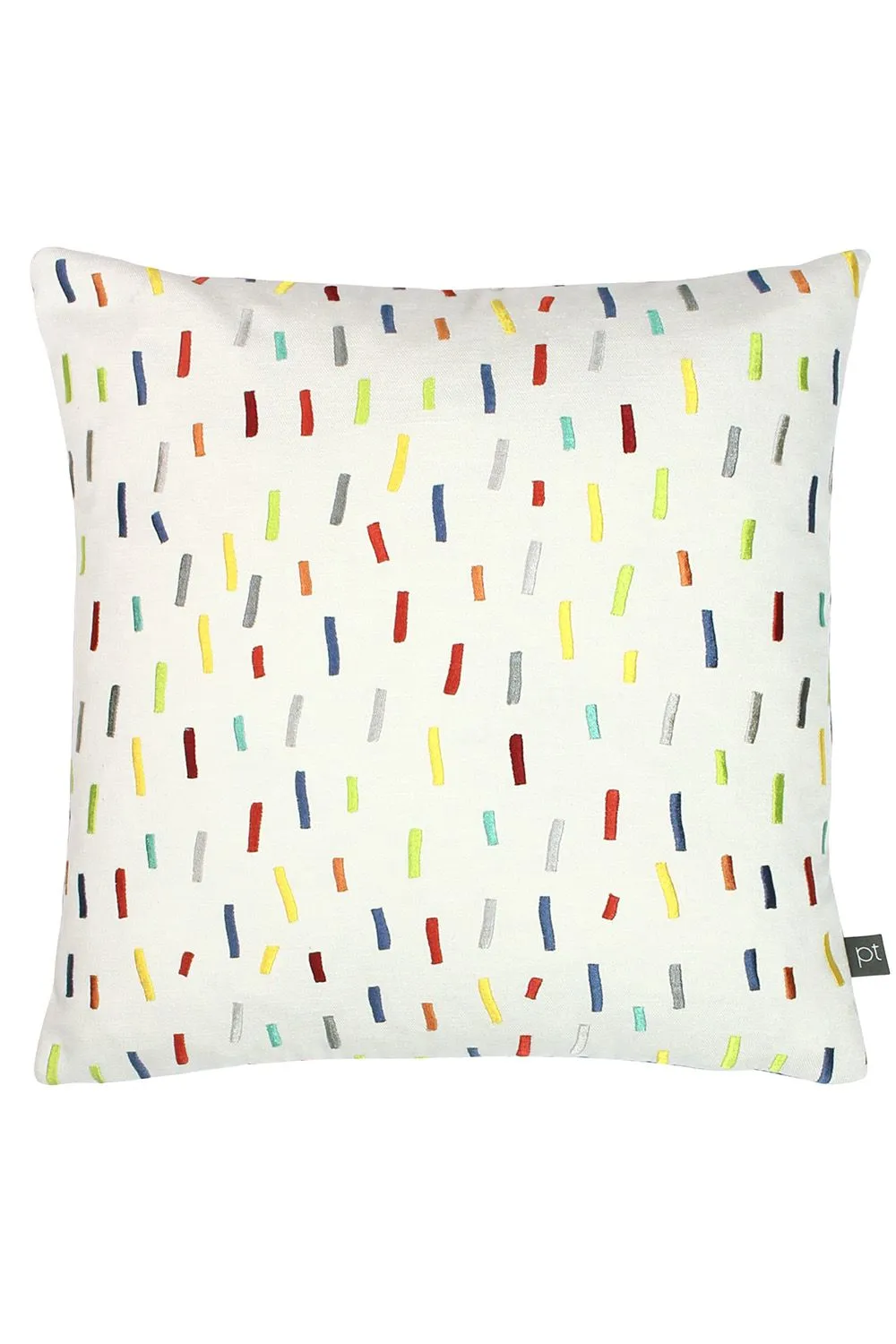 Prestigious Textiles Dolly Mixture Embroidered Soft Velvet Cushion in Cream