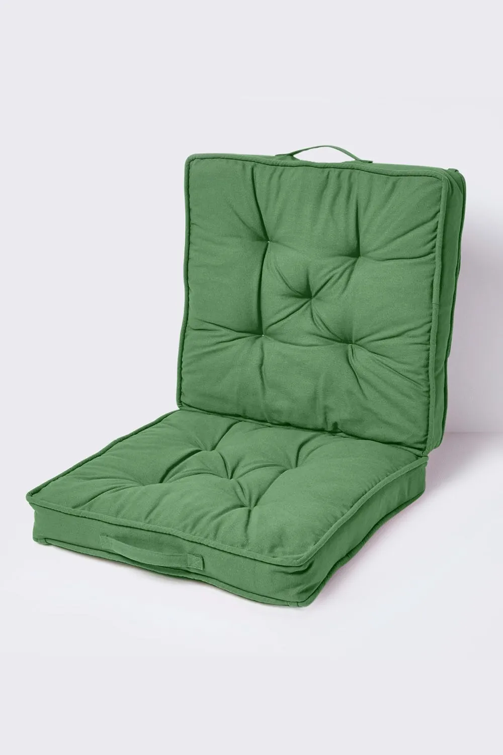 Homescapes Cotton Travel Support Booster Cushion in Dark Green 1