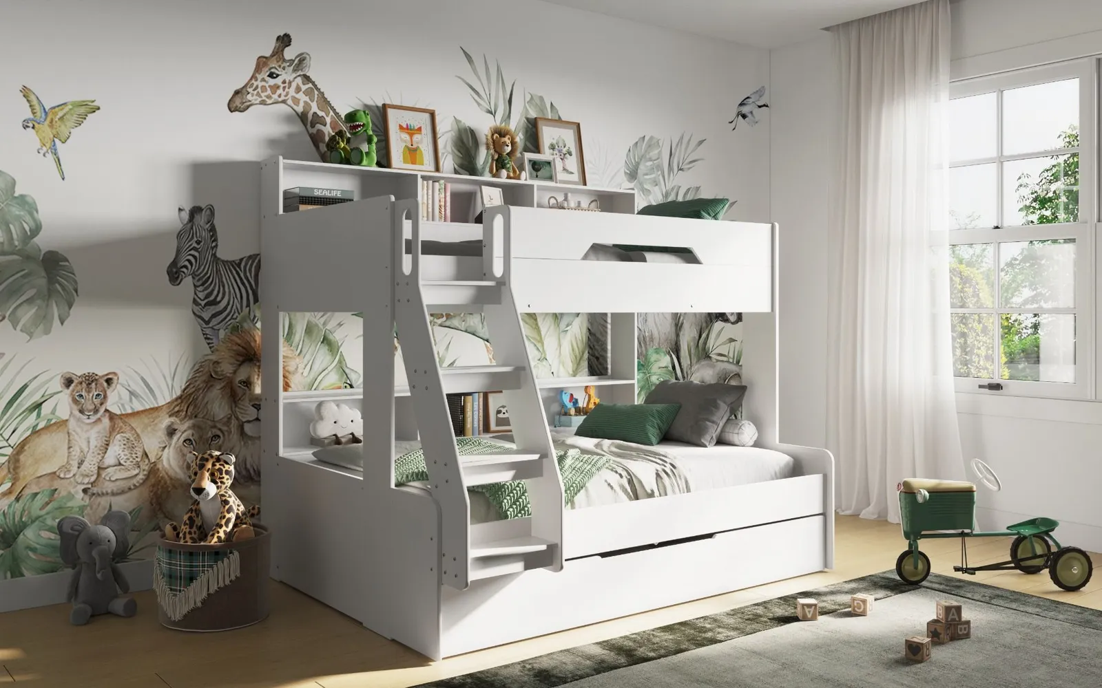 Flair Interstellar Triple Bunk Bed in White