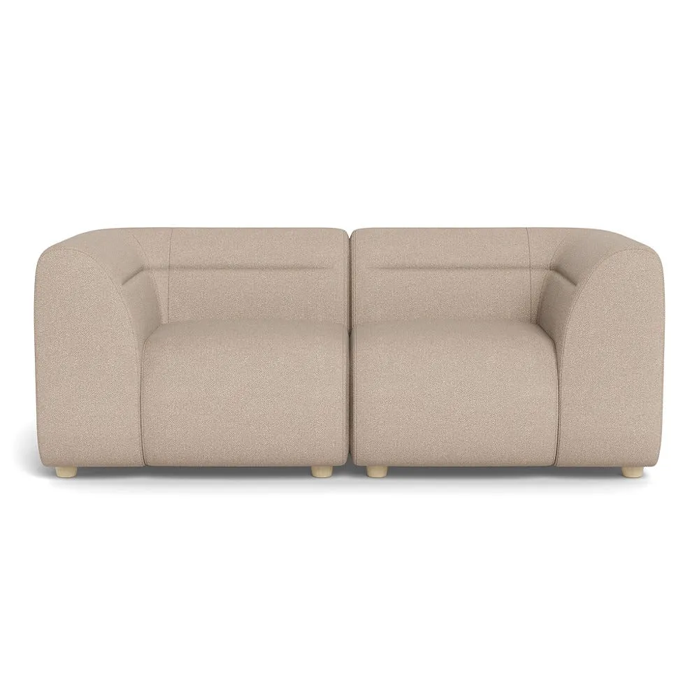 Heal's Lilli 2 Seater Sofa Boucle Tweed Pearl Natural Beech Feet