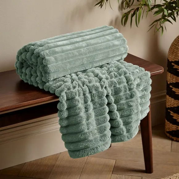 Cosy Ribbed Throw Blanket 130cm x 170cm