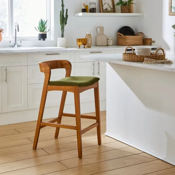 Melia Counter Height Barstool, Velvet
