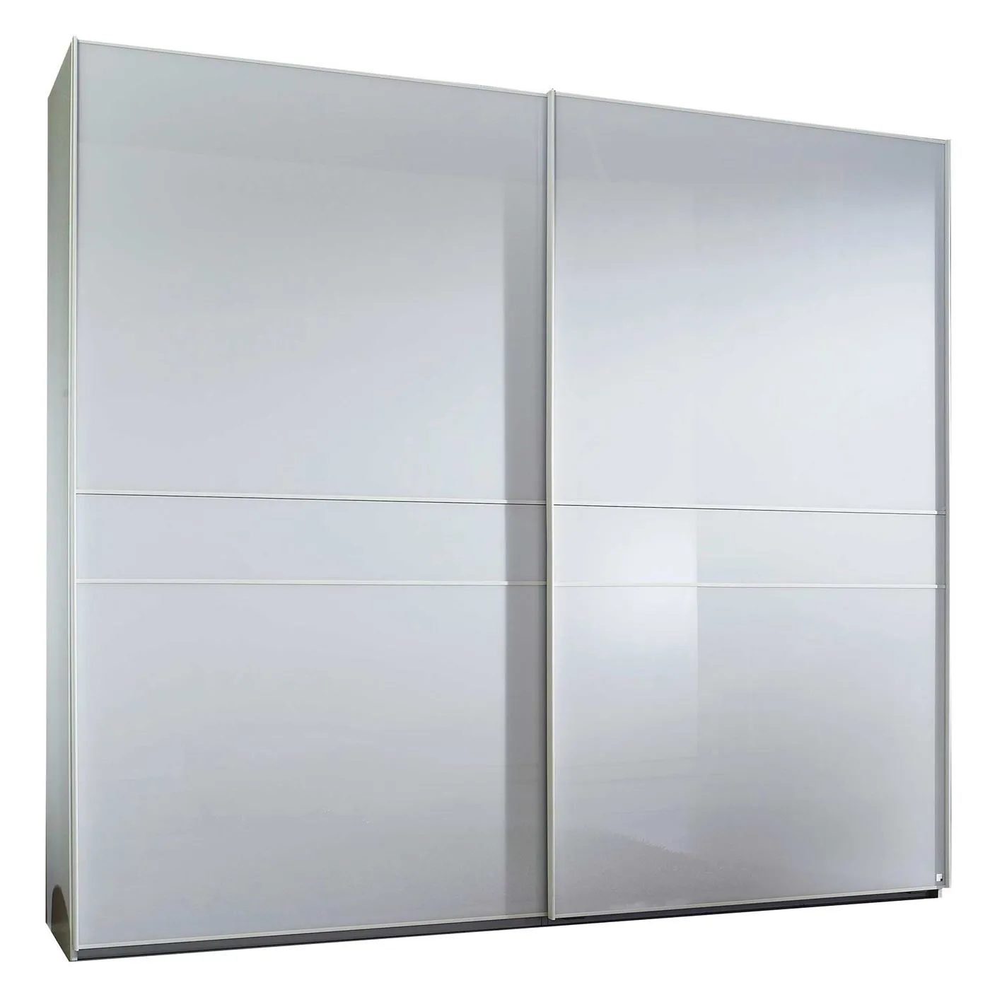 Tyrol 2 Door Sliding Wardrobe, Matt White and Crystal White