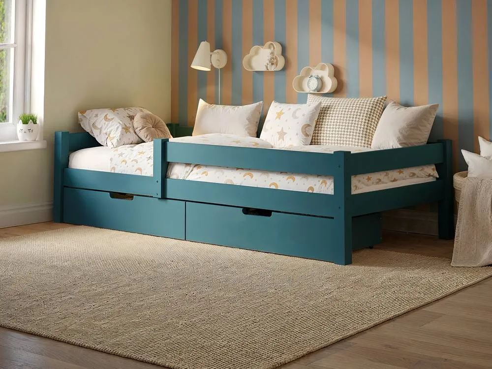 Flair Milo Single Bed with Storage in Blue 2