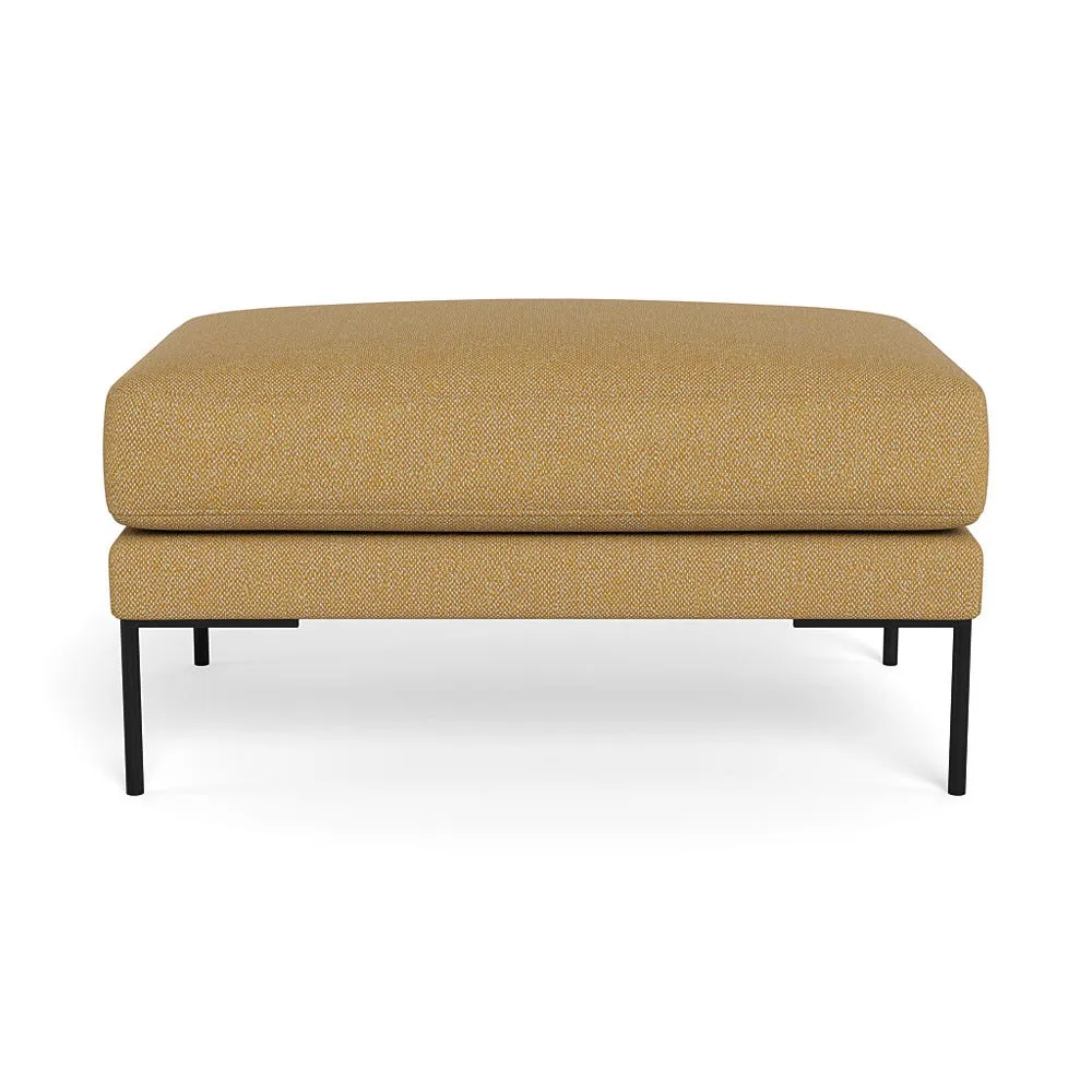 Heal's Torrington Ottoman Boucle Tweed Citrine Black Feet 1