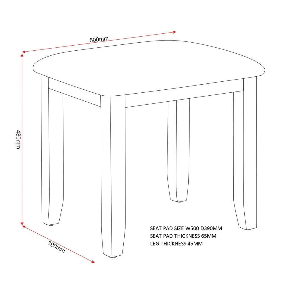 Seconique Bordeaux Dressing Table Stool in Light Grey 4